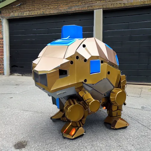 Prompt: giant hamster robot