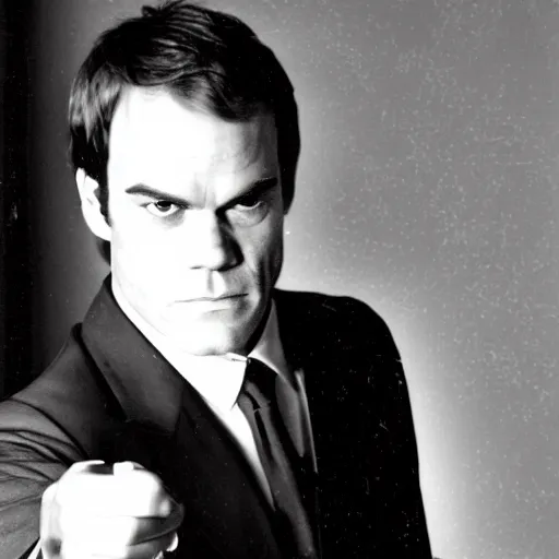 Prompt: dexter morgan 1 9 2 0 s prohibition arrest photo black and white