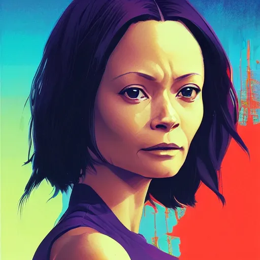 Image similar to thandie newton portrait as manga girl, realistic shaded perfect face, fine details. anime. realistic shaded lighting poster by ilya kuvshinov katsuhiro otomo ghost - in - the - shell, magali villeneuve, artgerm, jeremy lipkin and michael garmash and rob rey