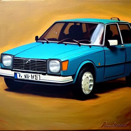 Image similar to volvo 240, oil painting, raphael high renaissance, stunning details