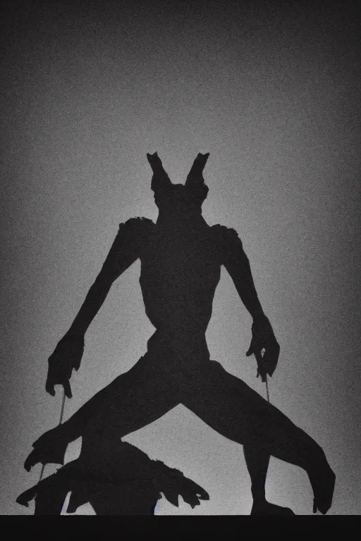 Prompt: a black and white photo of giant monster silhouette, in the style of ansel adams, virgil finlay, 3 d sculpture, octane render 8 k