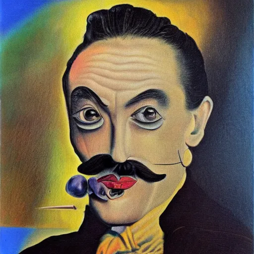 Image similar to self portrait of Salvador Dali in the style of Salvador Dali