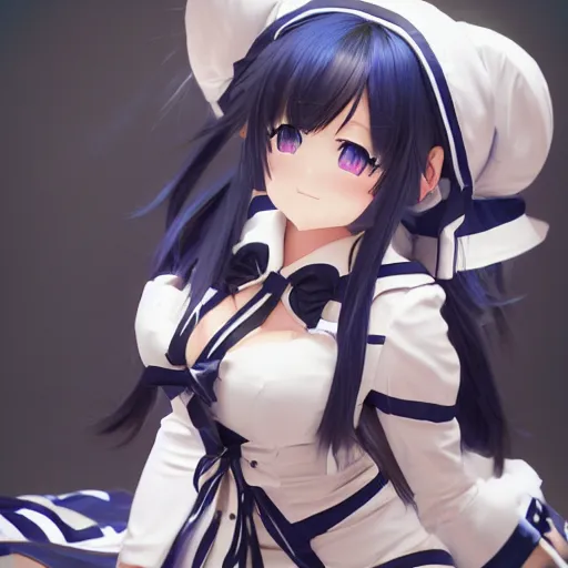 Prompt: Realistic Atago from Azur Lane beautiful