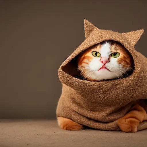 Image similar to cat wearing a burrito costume, award - winning photography 4 k