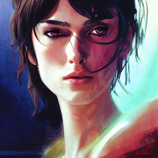 Image similar to keira knightley portrait as manga girl, realistic shaded perfect face, fine details. anime. realistic shaded lighting poster by ilya kuvshinov katsuhiro otomo ghost - in - the - shell, magali villeneuve, artgerm, jeremy lipkin and michael garmash and rob rey