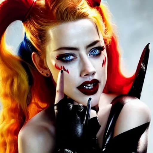 Image similar to amber heard as harley quinn.