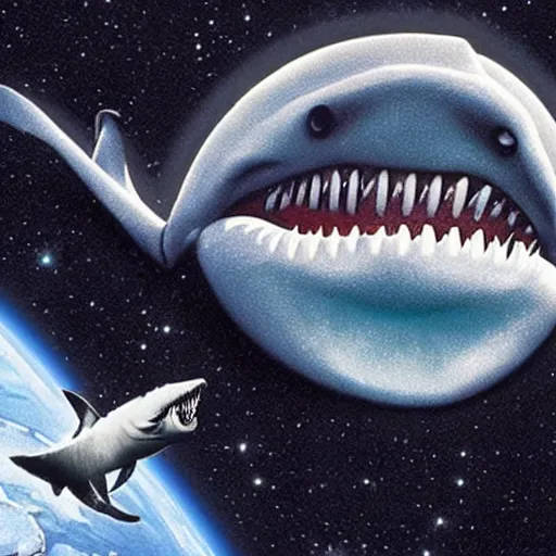 Prompt: jaws in space