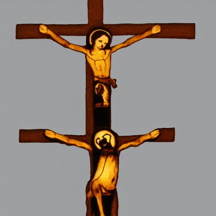 Image similar to terrible dog high glow, crucifix