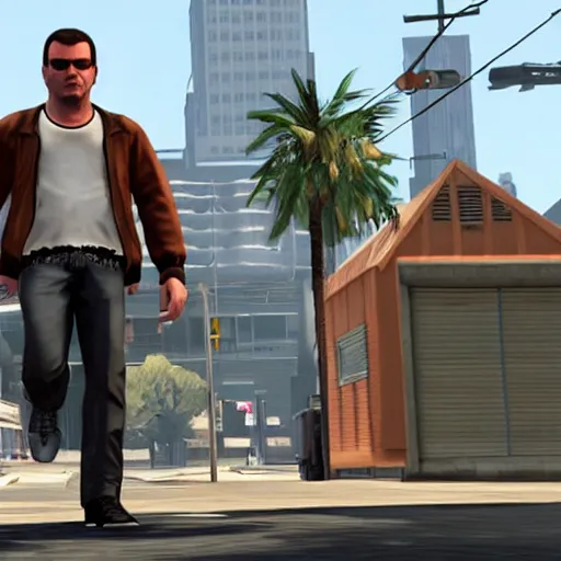 Image similar to grand theft auto gameplay with John travolta