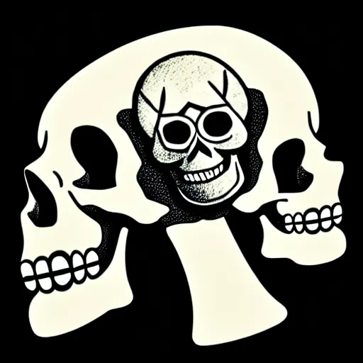 Image similar to skull with bear head on top