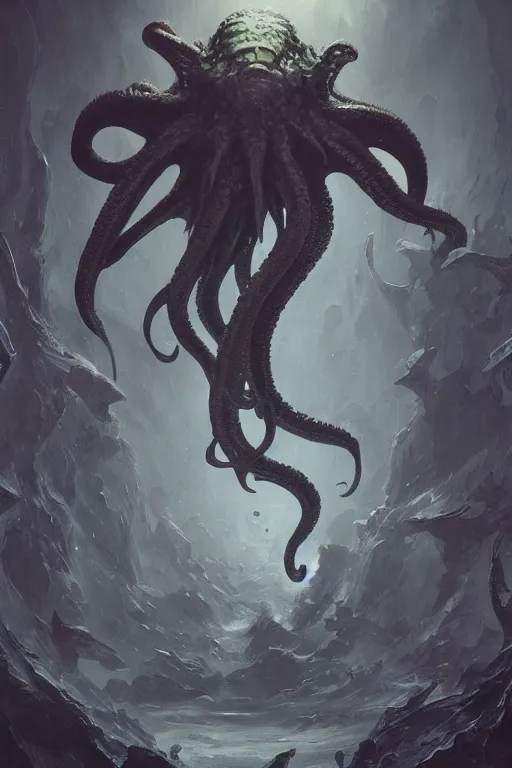 Image similar to cthulhu, digital art, in the style of greg rutkowski, trending on artstation