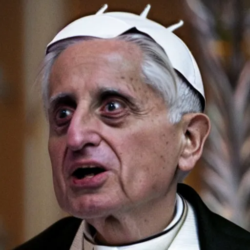 Image similar to pope ratzinger dressed as a rock singer