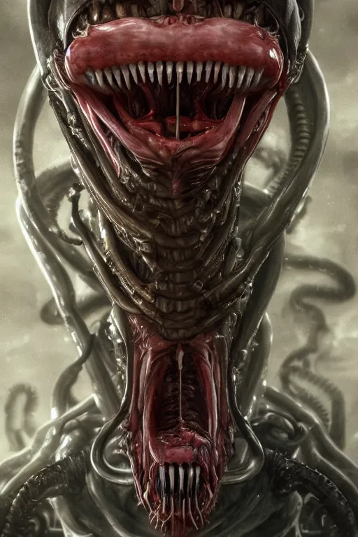 Prompt: a portrait of a Biolevel 4 Xenomorph experiment by Chris Tulloch McCabe, realistic, detailed, trending on artstation, wallpaper, wide angle, 16mm