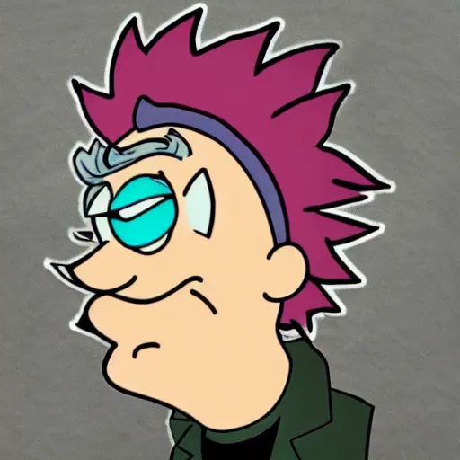 Image similar to Rick Sanchez at starbucks in the style of rick and morty