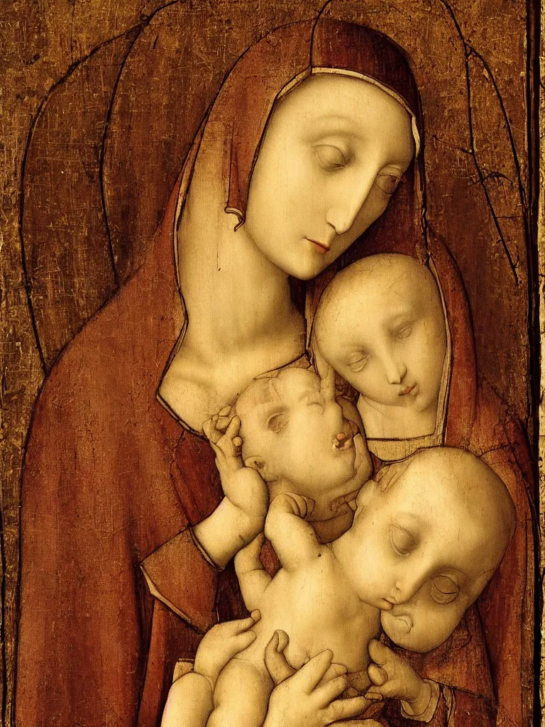 Image similar to madonna of belarus da vinci style