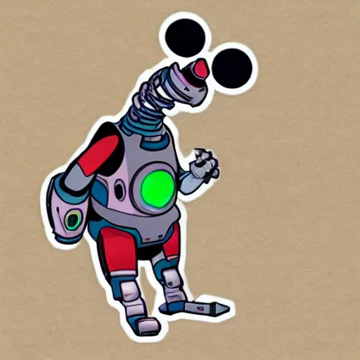 Image similar to cyborg mouse pixar