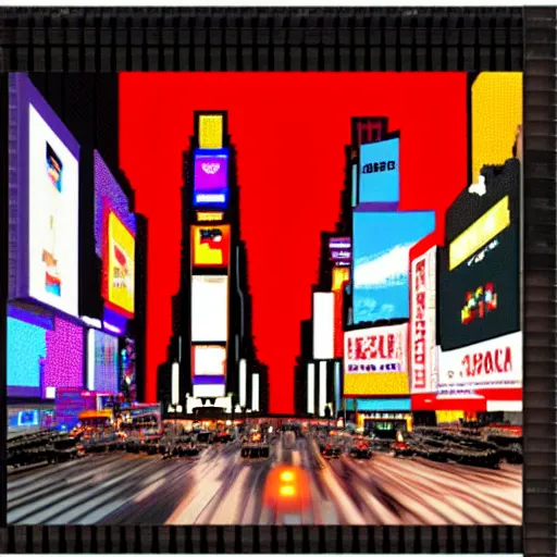 Image similar to times square pixel art 32 bits