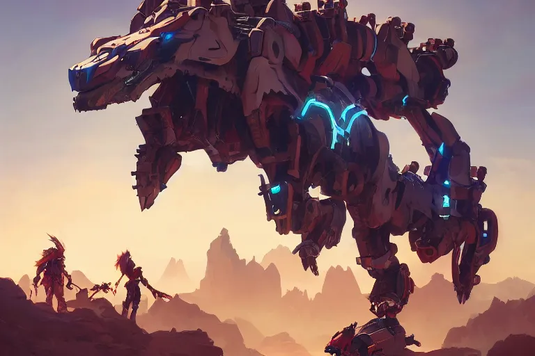 Image similar to sawtooth machine mecha animal beast robot of horizon forbidden west horizon zero dawn bioluminiscence, behance hd by jesper ejsing, by rhads, makoto shinkai and lois van baarle, ilya kuvshinov, rossdraws global illumination