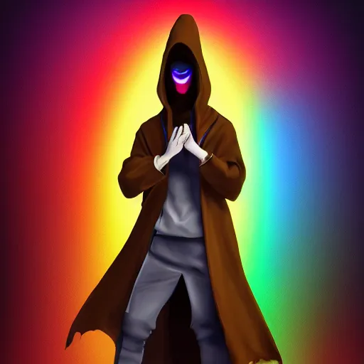 Image similar to Male Rainbow Grim Reaper, Pride hoodie, artstation