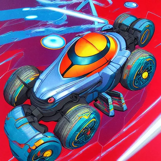 Image similar to prompt : rocket league soft light painted by james jean and katsuhiro otomo and erik jones, inspired by akira anime, smooth face feature, intricate oil painting, high detail illustration, sharp high detail, manga and anime 1 9 9 9