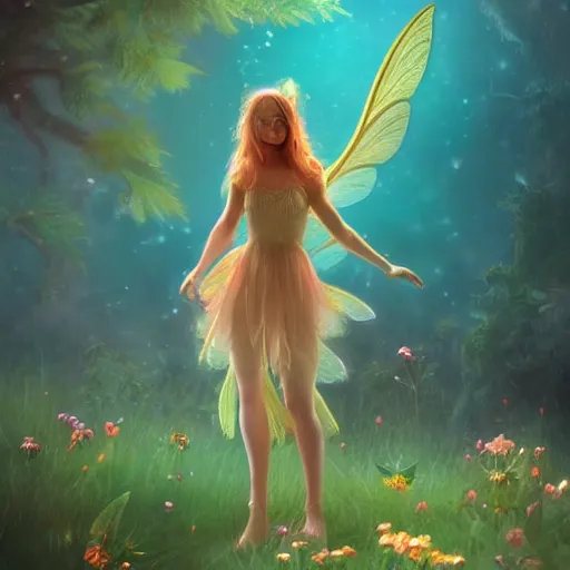 Image similar to magical small female fairies 🧚‍♀️ glowing effect, magical world, magical power, magical flowers, hyperreal,artstation, concept art, smooth, sharp focus ,golden ratio, rule of third , illustration, highly detailed, hd,