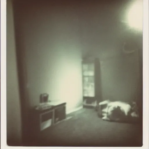 Image similar to polaroid picture of the monster in the corner of my bedroom!