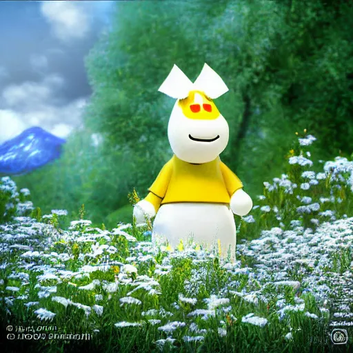 Image similar to moomintroll in real life, photograph, realistic, very detailed!