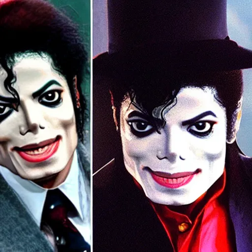 Prompt: michael jackson as two face, realistic, high quality