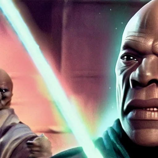 Image similar to lord voldemort as mace windu