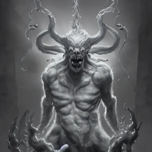 Prompt: white ghosthulk, trending on artstation, desaturated, only head and shoulders, thomas ehreismann