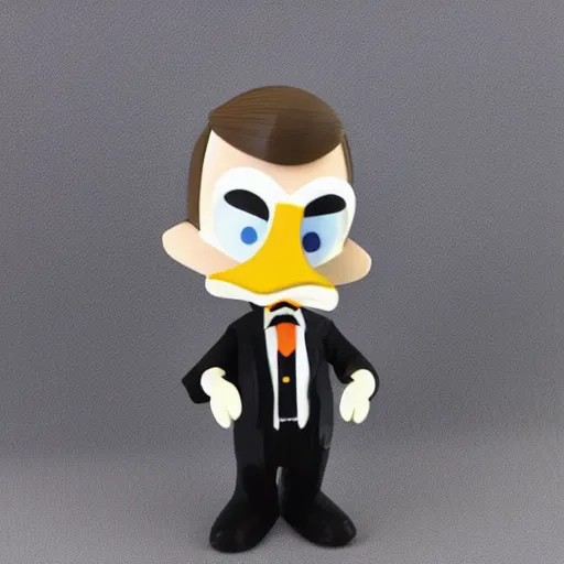 Image similar to individual alan turing ( ( ( cosplay donald duck ) ) ), alan turing, alan turing, stop motion vinyl action figure, plastic, toy, very reflective, aaron horkey style