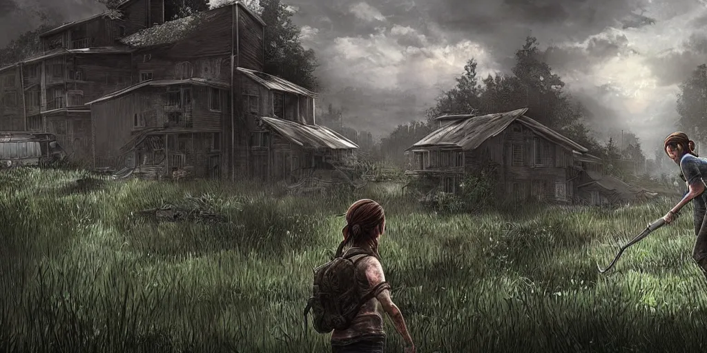 Prompt: landscape art in the style of The Last of Us Part 2, video game art, digital artwork