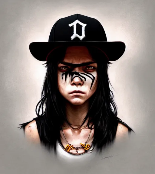 Prompt: symmetry ( badass clementine from the walking dead wearing her iconic baseball ( letter d ) hat ) angry, ultra detailed, intricate, anime, dynamic lighting, digital art, digital painting, art station, wlop, sharp focus, illustration, art by artgerm and greg rutkowski and alphonse mucha