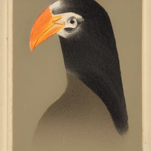 Image similar to female with crow head