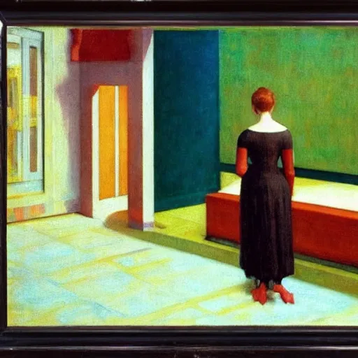 Image similar to a liminal weird painting, film still by edward hopper, by Pontormo, by klimt, pre-raphaelite. art noveau, art noveau, highly detailed, strong lights, liminal, eerie, Bright pastel colors