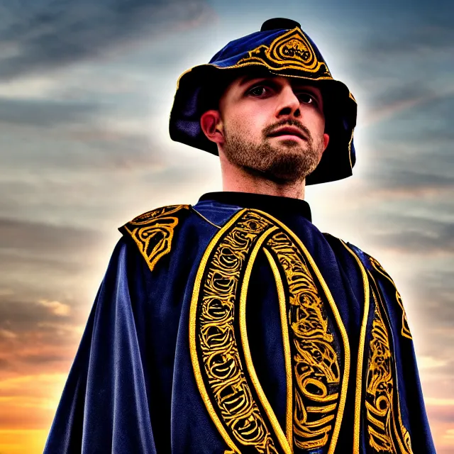 Image similar to photo of a ranger with ornate robes, 8 k, hdr, smooth, sharp focus, high resolution, award - winning photo