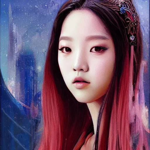 Prompt: a painting of jisoo of blackpink in the style of donato giancola, and in the style of charlie bowater, and in the style of jules ferdinand jacquemart, symmetry, smooth, sharp focus, semi - realism, photo realistic, dynamic lighting, artstation, poster, volumetric lighting, very detailed face, intricate complexity, 8 k, award winning