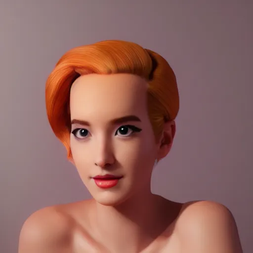 Image similar to if peach from super Mario was a real woman, real life, hyper realistic, 8k, portrait photo, studio lighting, art station