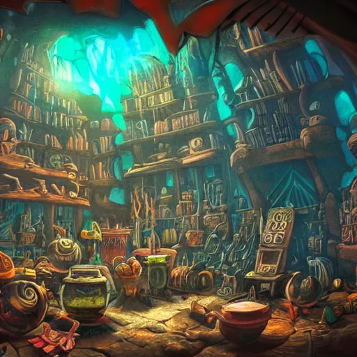 Prompt: these monsters are consumed by fire, yet they remain unharmed. they are surrounded by the tools of the alchemist's trade - beakers and test tubes full of colorful liquids, crystals, and books of ancient knowledge. the scene is suffused with an eerie glow, as if something magical is happening here. dramatic lighting epic glows eerily beautiful photograph