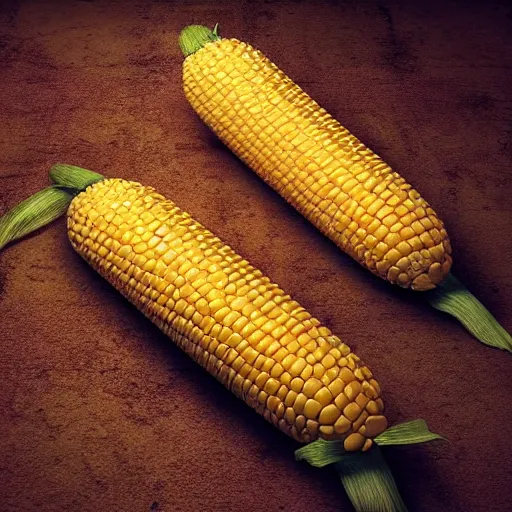 Image similar to hyperrealistic dslr film still of corn on the cob with 2 human ears, realistic ears, stunning 8 k octane comprehensive 3 d render, inspired by istvan sandorfi & greg rutkowski & unreal engine, perfect symmetry, dim volumetric cinematic lighting, extremely hyper - detailed, incredibly real lifelike attributes & flesh texture, intricate, masterpiece, artstation, stunning