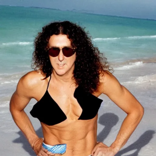 Image similar to weird al in a bikini,