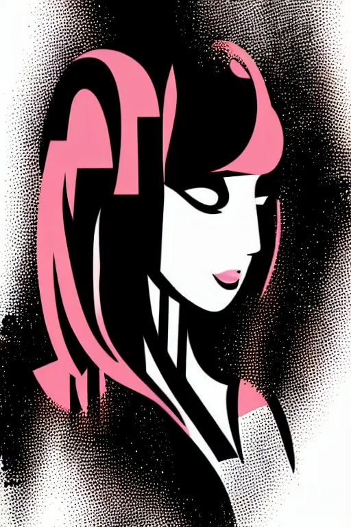 Image similar to vector style the abstract painting of an image of a lady artistic flat illustration, cyber punk minimal figure art, soft colors mono chromatic, art in the style of Bryen Frost