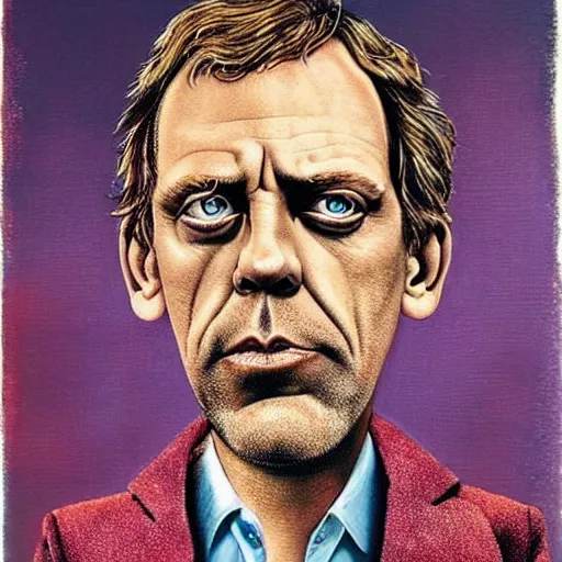 Prompt: hugh laurie made of whimsical dreams, surrealist painting, highly detailed