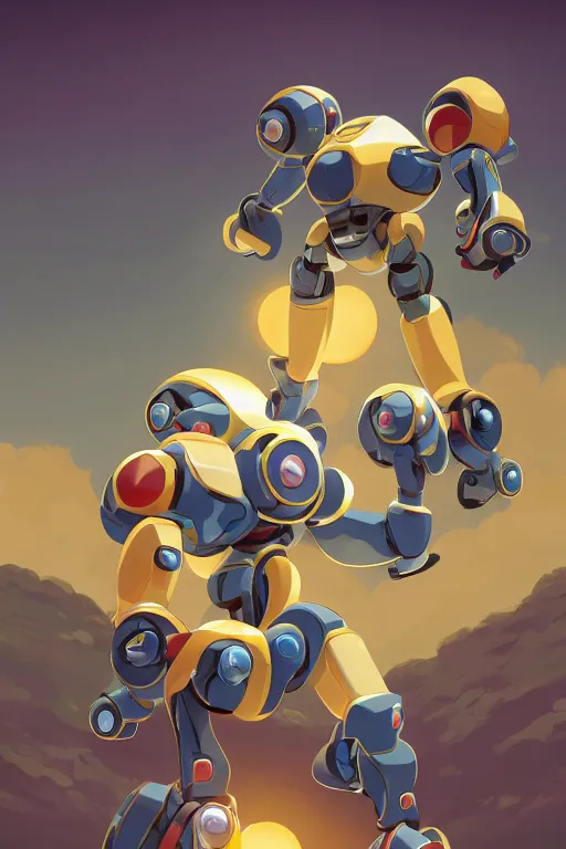 Image similar to metabots medabots medarotto medarot robot minimalist comics, behance hd by jesper ejsing, by rhads, makoto shinkai and lois van baarle, ilya kuvshinov, rossdraws global illumination ray tracing hdr radiating a glowing aura