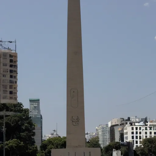 Image similar to the obelisk of the city of buenos aires as a giant robot