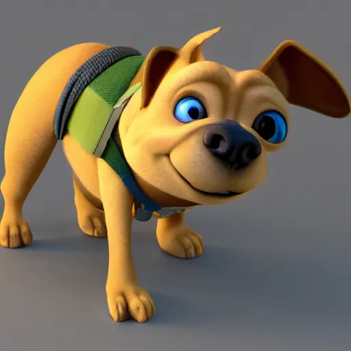 Prompt: 3 d render, high detal, pixar, goldador breed dog