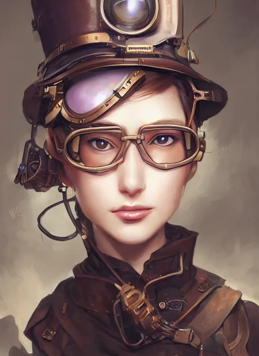 Image similar to girl, steampunk, goggles, pilot, portait, made by stanley artgerm lau, wlop, rossdraws, james jean, andrei riabovitchev, marc simonetti, yoshitaka amano, artstation