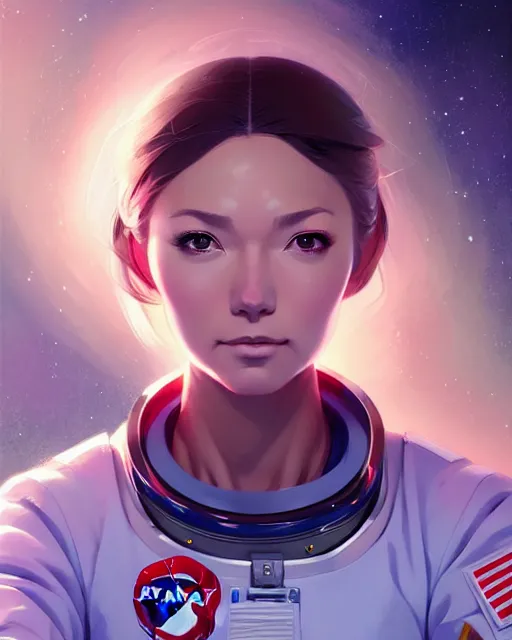 Image similar to portrait of a female astronaut, scifi, face like ester exposito, blonde shinkai makoto studio ghibli studio key hideaki anno sakimichan stanley artgerm lau rossdraws james jean marc simonetti elegant highly detailed digital painting artstation pixiv