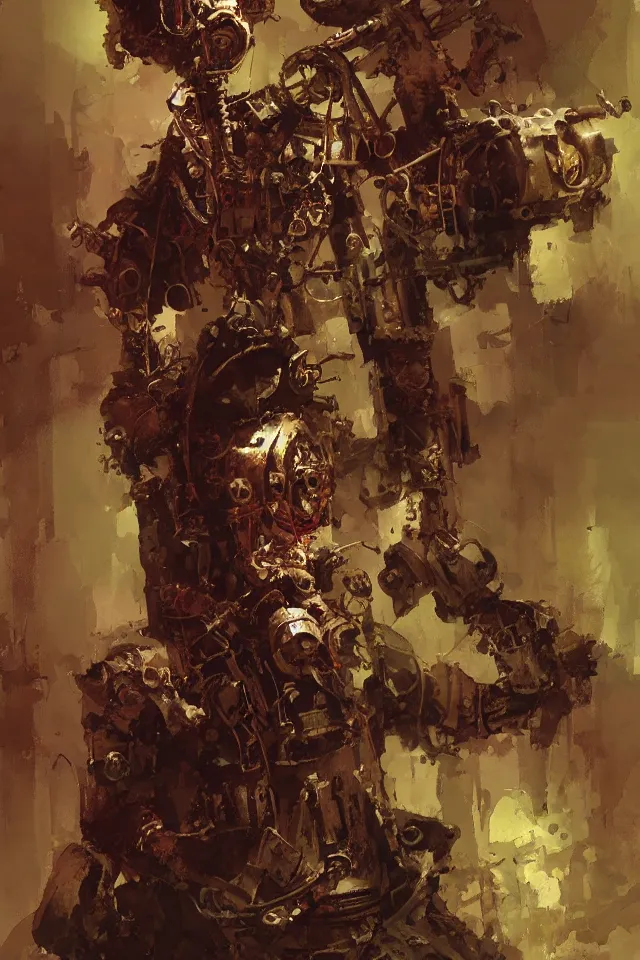 Prompt: steampunk zombie by craig mullins