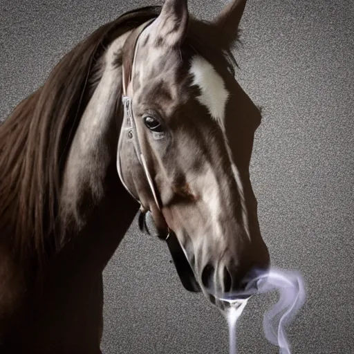 Image similar to a smoking horse